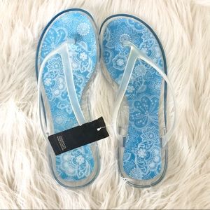 Brand New Ann Taylor Loft Clear Jelly Flip Flop Sandals